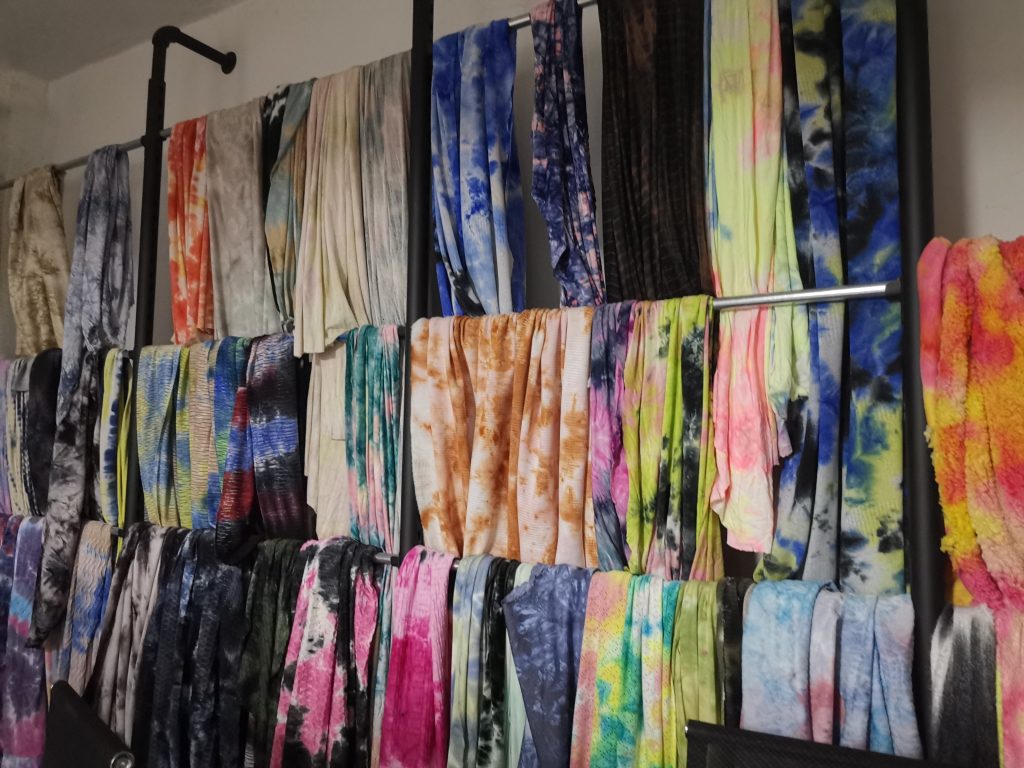 tie-dyed fabrics